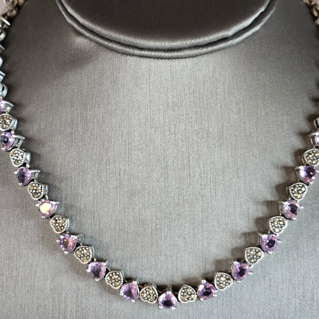 Womens Vintage Estate Sterling Silver Modernist Necklace 53.7g E7680